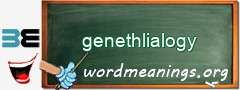 WordMeaning blackboard for genethlialogy